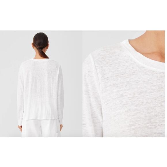 Eileen Fisher Organic Linen Crew Neck-Size M - Picture 8 of 9